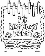Birthday Coloring Invitation Party Th Cards Print Topcoloringpages sketch template