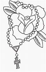 Rosary Drawing Cross Tattoo Rose Color Without Designs Drawings Tattoos Roses Rosaries Bead Stencils Getdrawings Choose Board Printable Templates sketch template