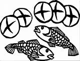 Loaves Fish Coloring Pages Wecoloringpage sketch template
