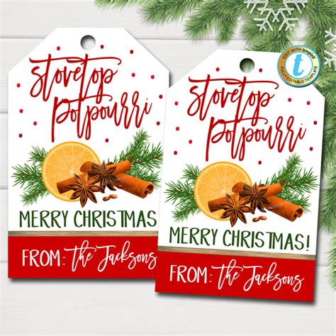 christmas stovetop potpourri gift tags tidylady printables