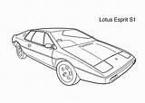 Lotus Esprit Coloring Car Pages Super Cars Bond James Printable Sports Sheets V8 Kids Drawing Aston Martin Cool Toyota S1 sketch template