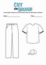 Worksheets Printable Clothes Kindergarten Clothing Preschoolers Worksheet Worksheeto Matching Via sketch template