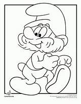 Coloring Smurf Papa Pages Smurfs Cartoon Print sketch template