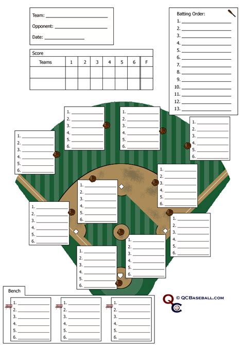 printable softball lineup cards customize  print