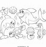 Coloring Ocean Pages Animals Preschool Sea Animal Color Printable Getdrawings Getcolorings sketch template
