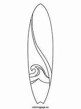 Surfboard Surf Outline Coloring Pages Board Template Clipart Clip Drawing Beach Printable Surfing Tattoo Designs Surfer Da Wave Hawaiian Boards sketch template