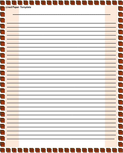 lined paper template  printable word templates