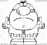 Frankenstein Pudgy Outlined Angry Clipart Cartoon Thoman Cory Coloring Vector 2021 sketch template