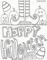 Halloween Coloring Doodle Girl Pages Sheets Alley Scout Printable Happy Fall Kids Drawing Books Colouring Witch Fun Color Costume Pumpkin sketch template