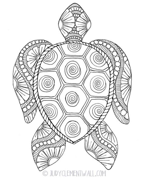 printable turtle coloring pages  adults
