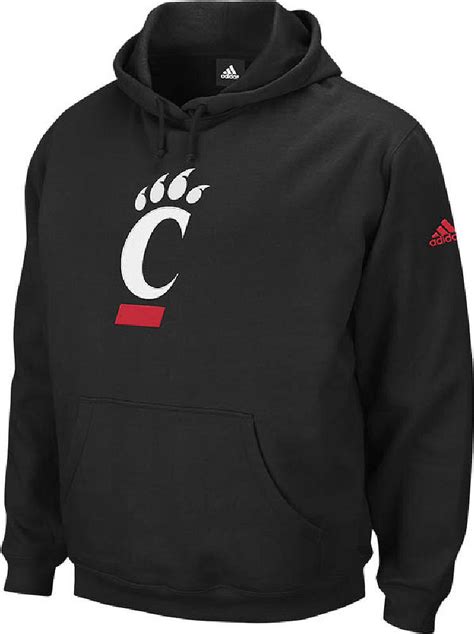 cincinnati bearcats mens black embroidered adidas huddle  hoodie
