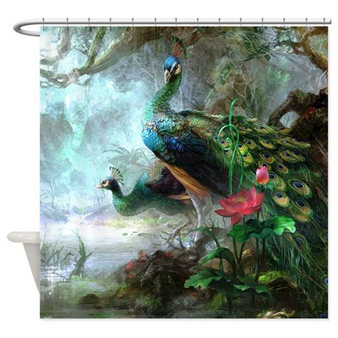 Beautiful Peacock Painting Shower Curtain By