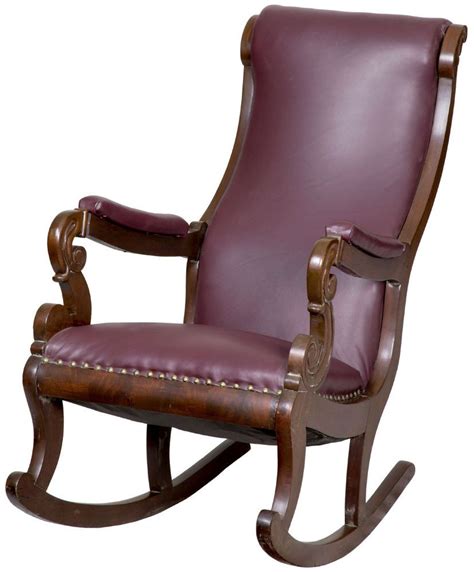 Swc A Classical Mahogany Rocker With Carved Scrolled Arm Supports