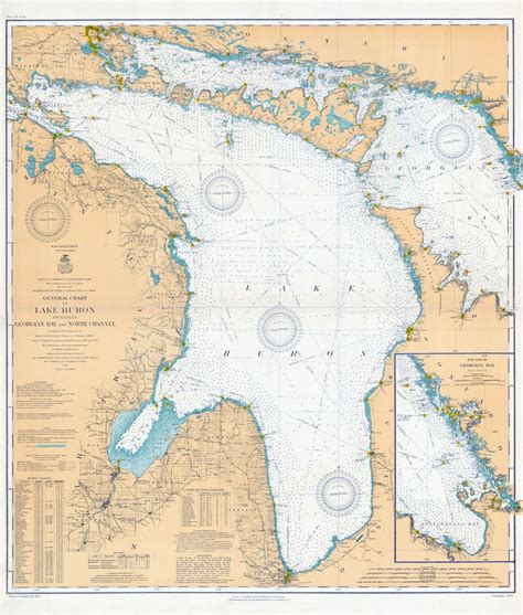 nautical map  lake huron  georgian bay etsy canada lake