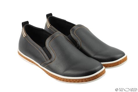 mens faux leather smart casual sneakers slip  shoes black brown size    ebay