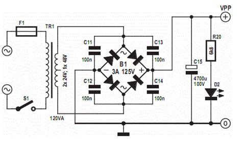 sixties style  audio amplifier circuit diagram