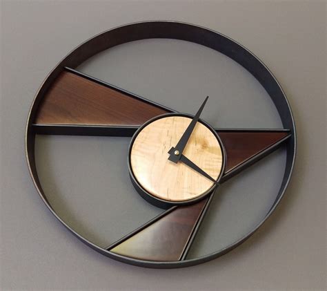 maple  steel modern  wall clock dpcustoms
