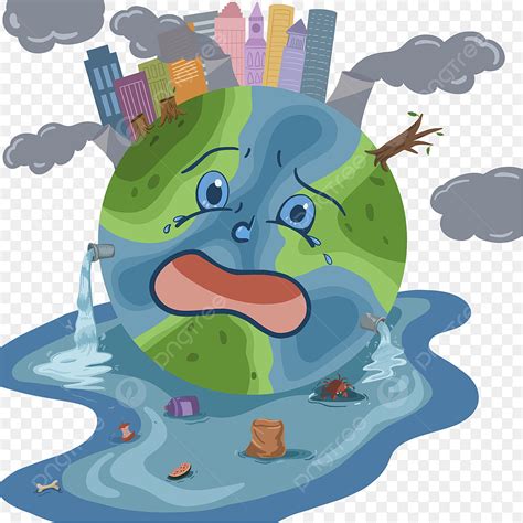 gambar clip art kerusakan lingkungan polusi bumi bumi polusi lingkungan png transparan