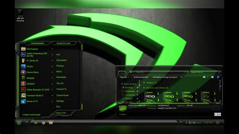 Theme For Windows 10 Hud Machine Green Custom Theme Youtube