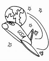 Space Travel Coloring Pages Shuttle Usa sketch template