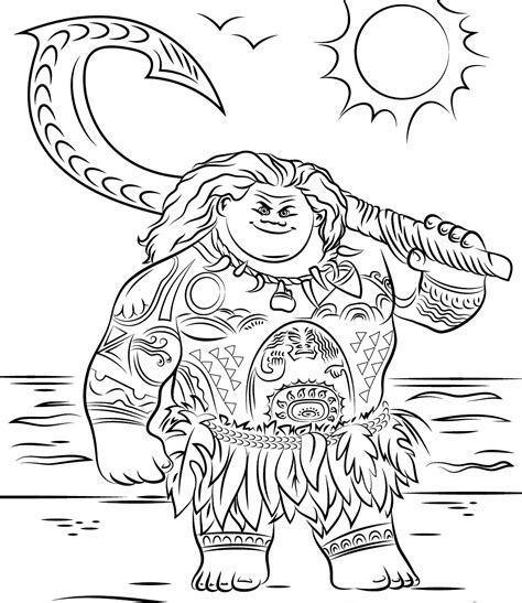 coloring pages disney moana bornmodernbaby