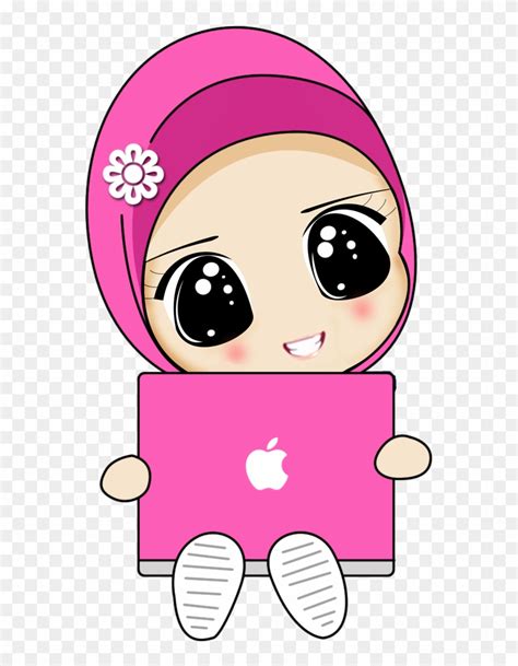 kartun muslimah apple macbook transparent png gambar kartun muslimah
