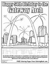 Arch Coloring Pages Designlooter 50th Gateway Birthday Happy Online sketch template