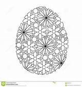 Egg Easter Coloring Flowers Preview sketch template
