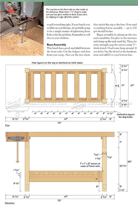 wood workbench plan woodarchivist