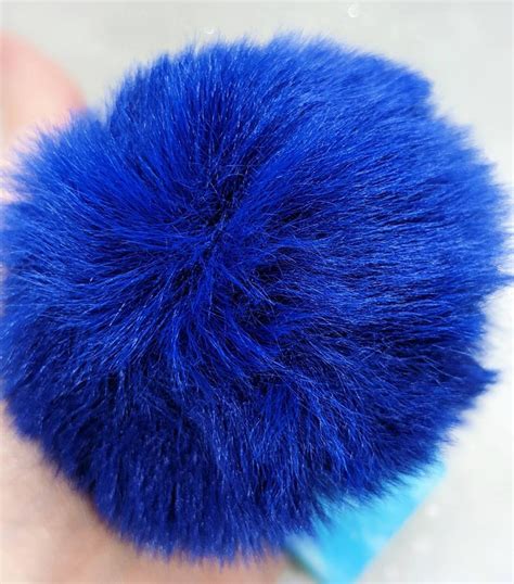 light blue fluffy faux fur puff ball  real blue flowers etsy