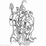 Shiva Hindu Parvati sketch template