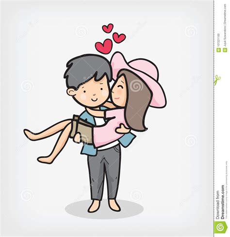 historieta de los pares en día de san valentín ilustración del vector ilustración de hugging