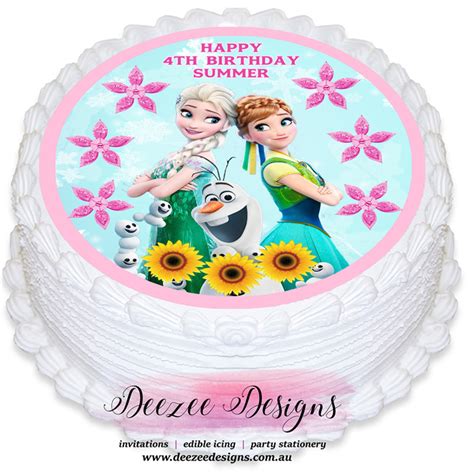 frozen fever personalised  edible iicing cake topper pre cut deezee designs madeitcomau
