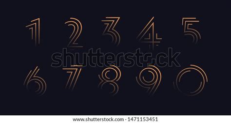 numbers set vector font alphabet modern stock vector royalty