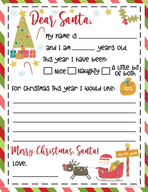 Free Printable Christmas List To Santa Web To Give Santa Some Ideas Of