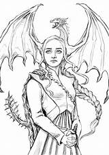 Thrones Daenerys Targaryen Pages Gabriel Vitoria Drachen Sheets sketch template