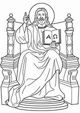Jesus Throne Coloring King Christ Catholic Pages Clipart Alpha Kings Omega Lord Drawing Kids His Am Color God Book Sheets sketch template