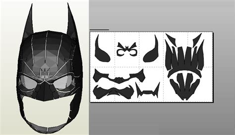 papercraft pdo file template  batman arkham origins mask batman