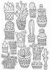 Cactus Coloring Pages Cute sketch template