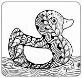 Zentangle Tangle Coloring Pages Doodle Duck Tangled Patterns Wordpress Ducks sketch template