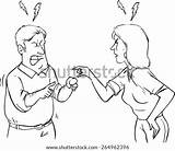 Arguing Wife Husband Shutterstock Vector Man sketch template