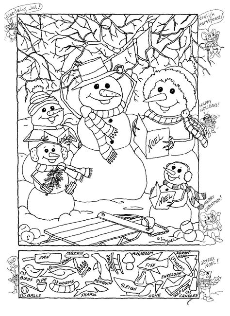 christmas hidden picture hidden pictures christmas coloring sheets