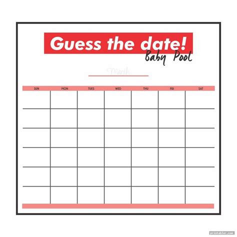 universal guess  baby weight  date template   calendar