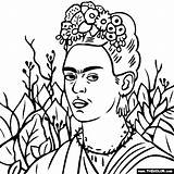 Frida Kahlo Coloring Portrait Self Pages Thorn Necklace Da Drawing Thecolor Colouring Colorare Google Famous Search Disegni Di Outline Arte sketch template
