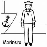 Marinero Marineros Profesiones Marino Pinto Trabajos Marinheiro Menudospeques Trabajo Laminas Seafarer Educativos sketch template
