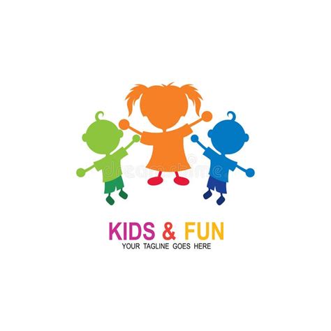 kids fun logo stock illustrations  kids fun logo stock