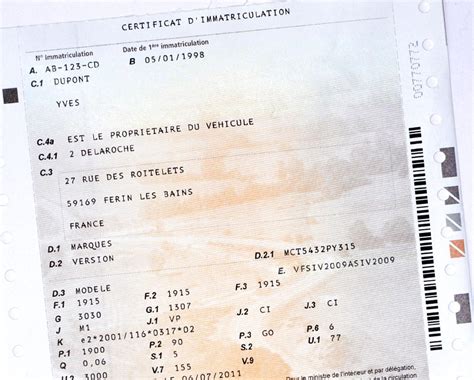 vehicle registration certificate  groupe
