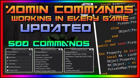 admin commands   roblox game infinite yeild