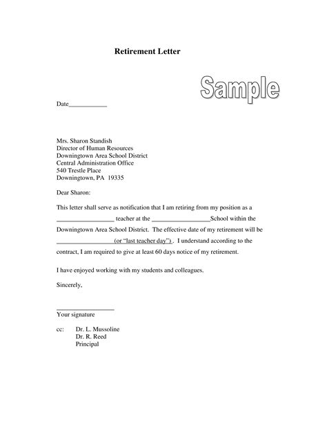 amazing sample retirement letter summary statements  resumes
