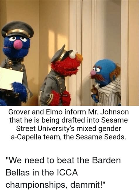 Grover And Elmo Inform Mr Johnson That He Is Being Drafted